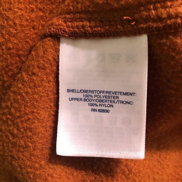Lands' End Men's Medium 38/40 Rust and Black Fleece Jacket Full Zip - Picture 6 of 6